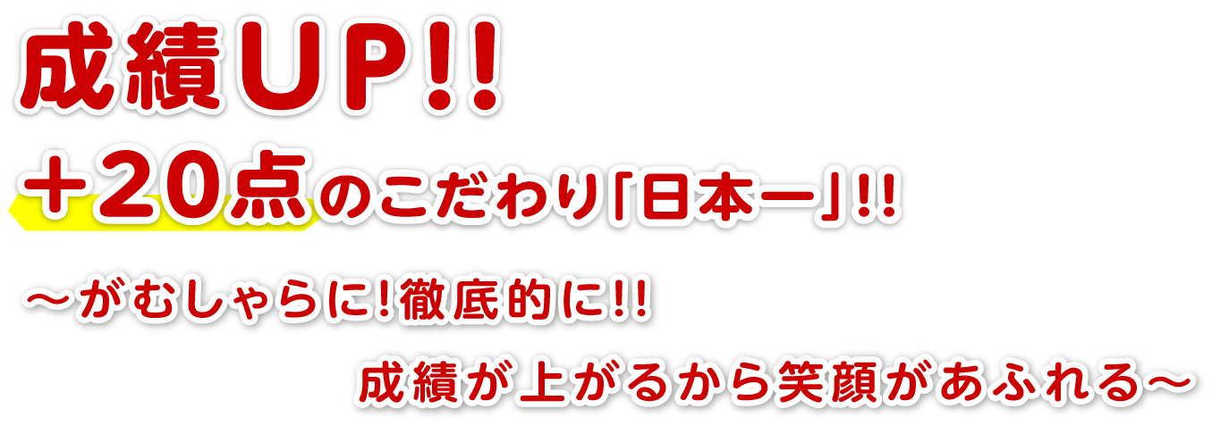 成績UPプラス20点のこだわり